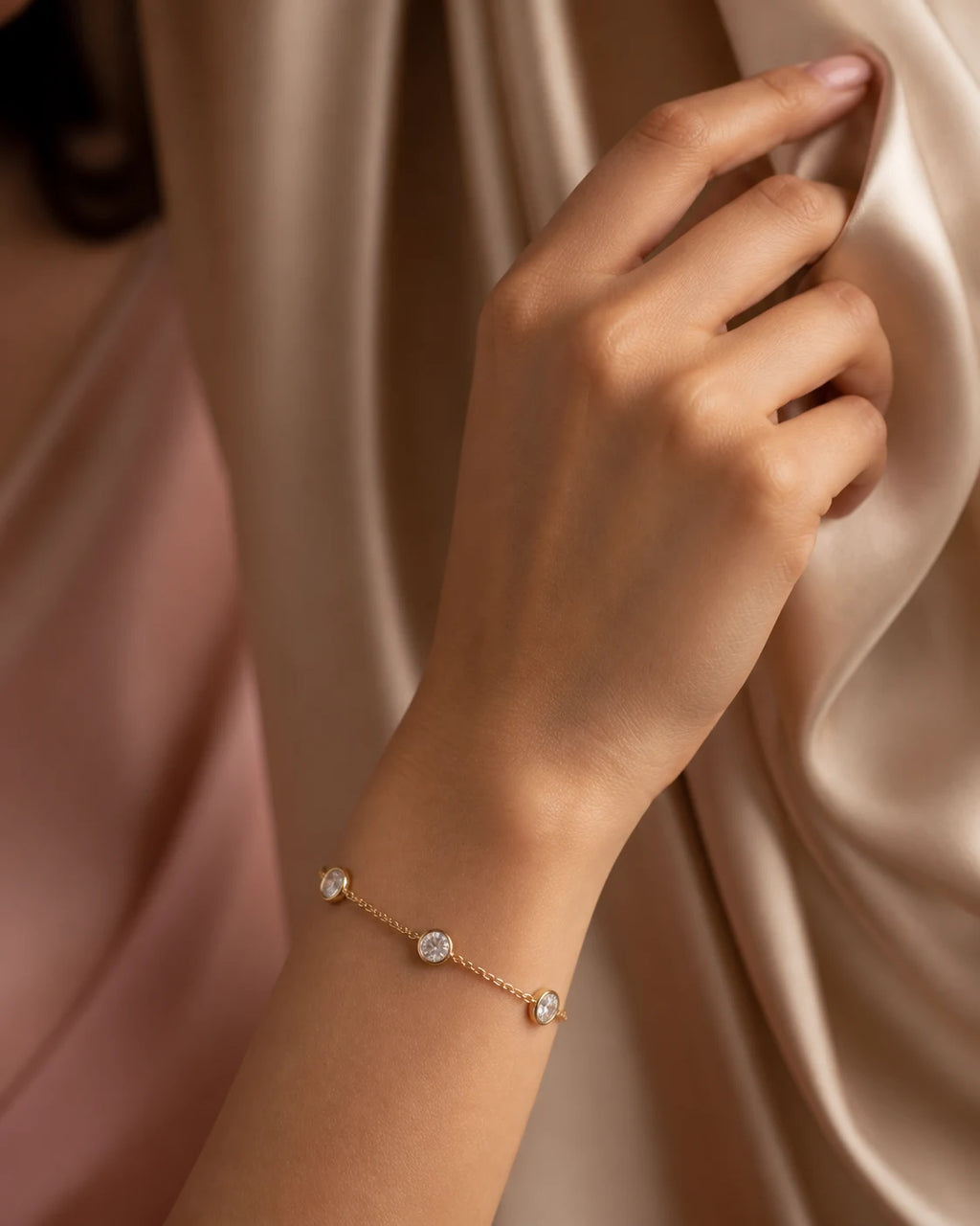 Classic Station Bracelet in an ARYAMOND editorial image