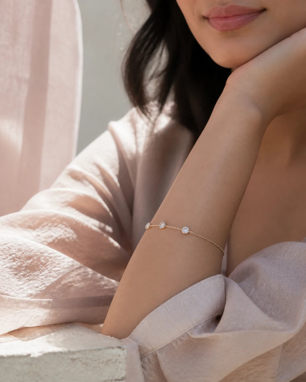 Classic Station Bracelet in an ARYAMOND editorial image
