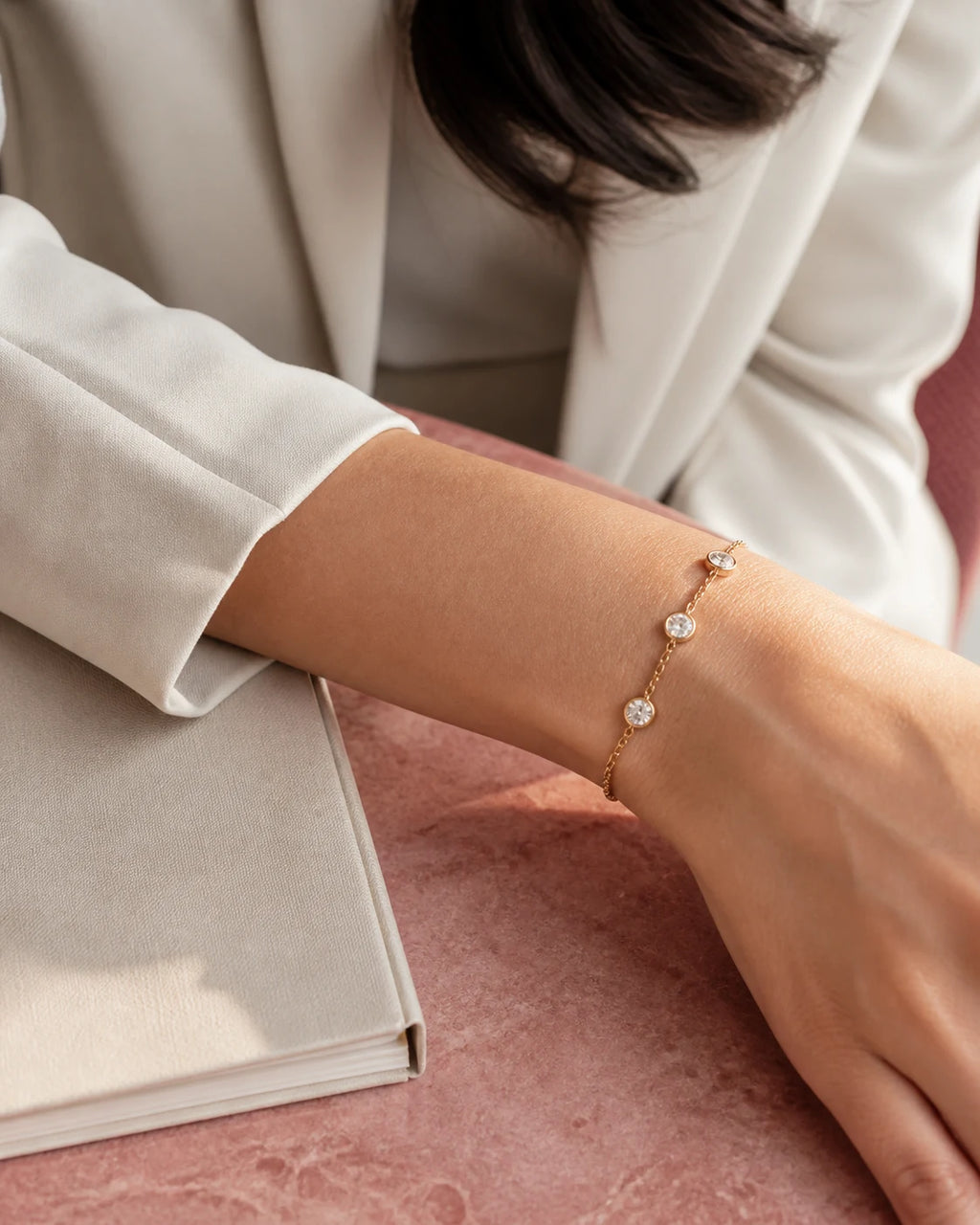 Classic Station Bracelet in an ARYAMOND editorial image