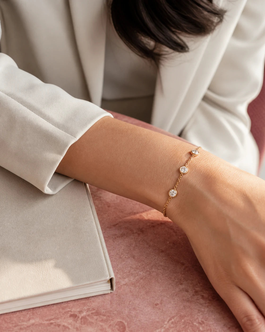 Classic Station Bracelet in an ARYAMOND editorial image
