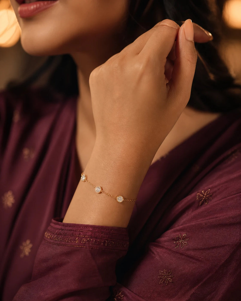 Classic Station Bracelet in an ARYAMOND editorial image
