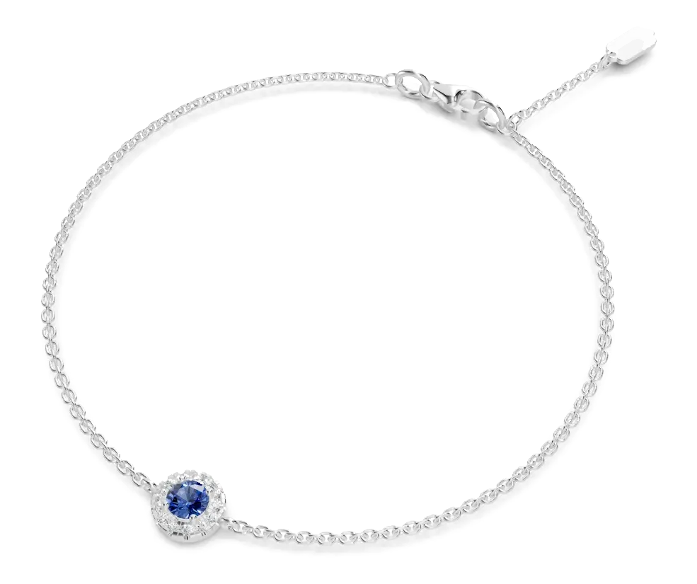 Celeste Halo Bracelet, blue stone