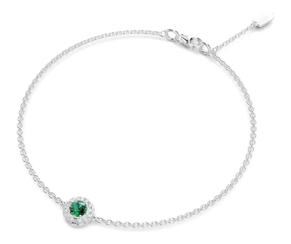 Celeste Halo Bracelet, green stone