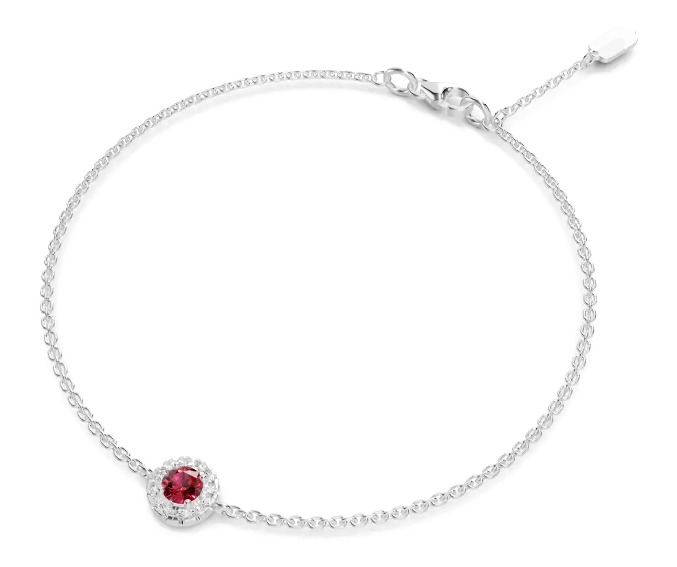 Celeste Halo Bracelet, red stone