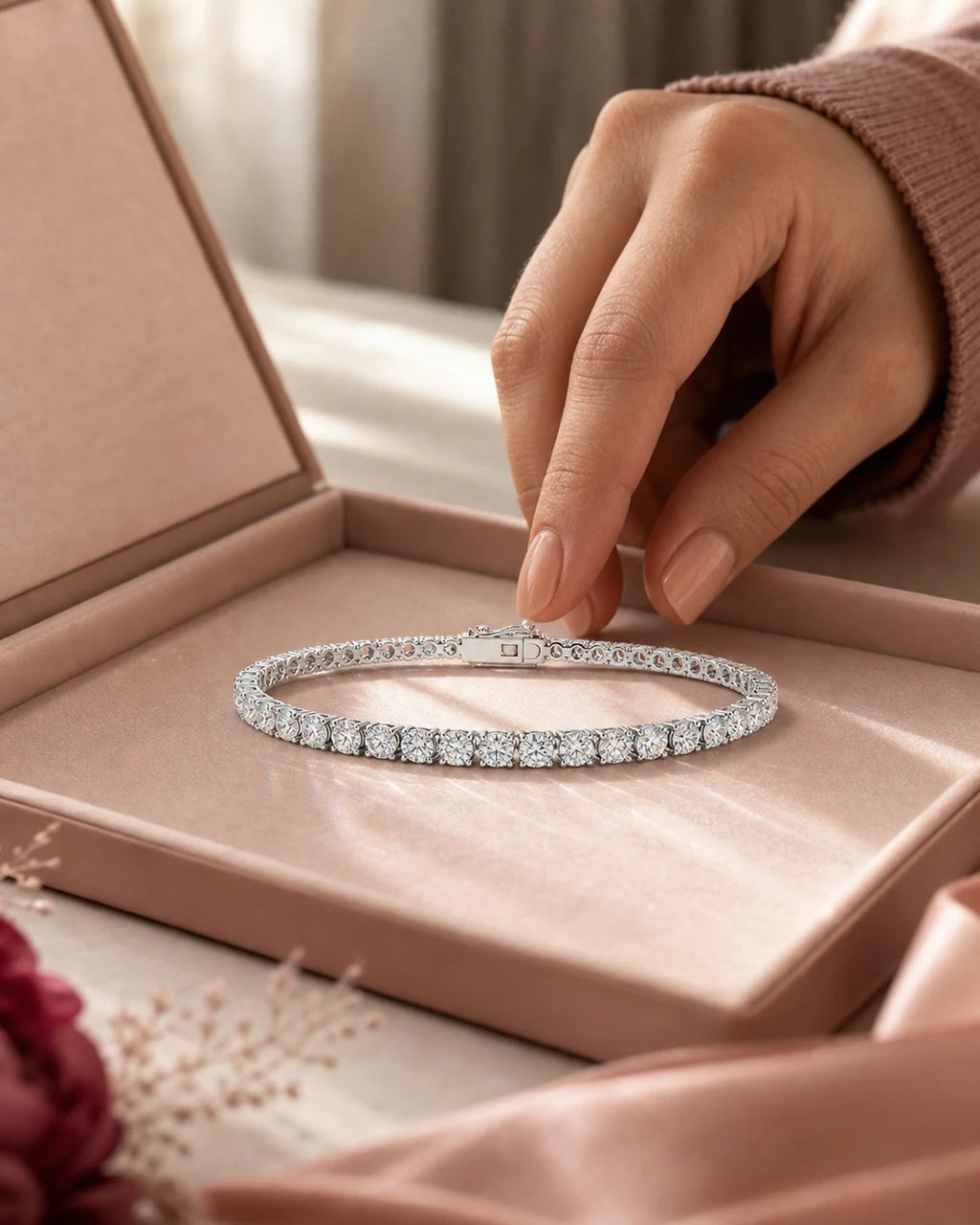 Classic Tennis Bracelet in an ARYAMOND editorial image