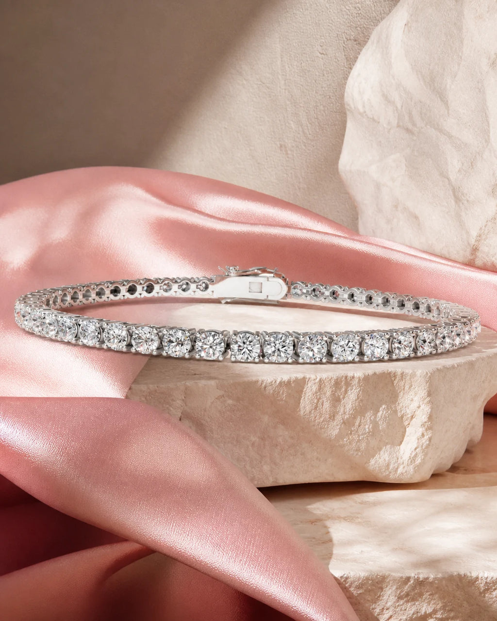 Classic Tennis Bracelet in an ARYAMOND editorial image