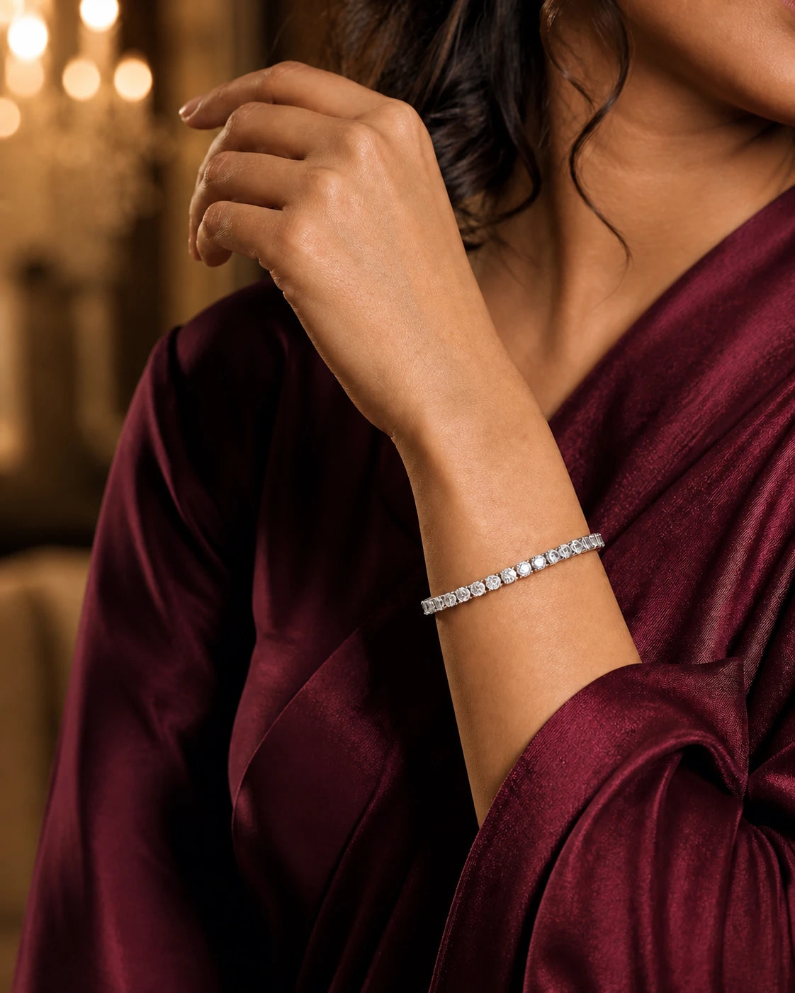 Classic Tennis Bracelet in an ARYAMOND editorial image