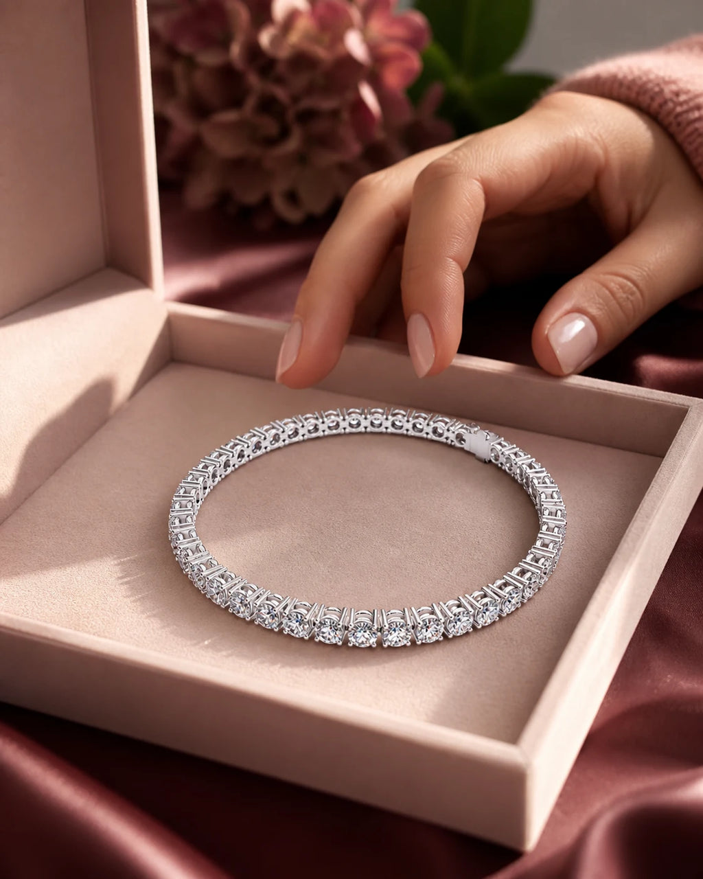 Classic Tennis Bracelet in an ARYAMOND editorial image