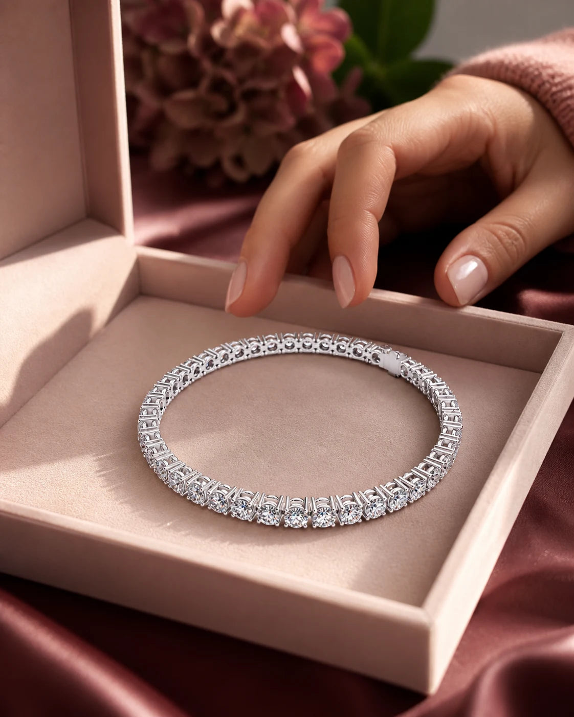 Classic Tennis Bracelet in an ARYAMOND editorial image