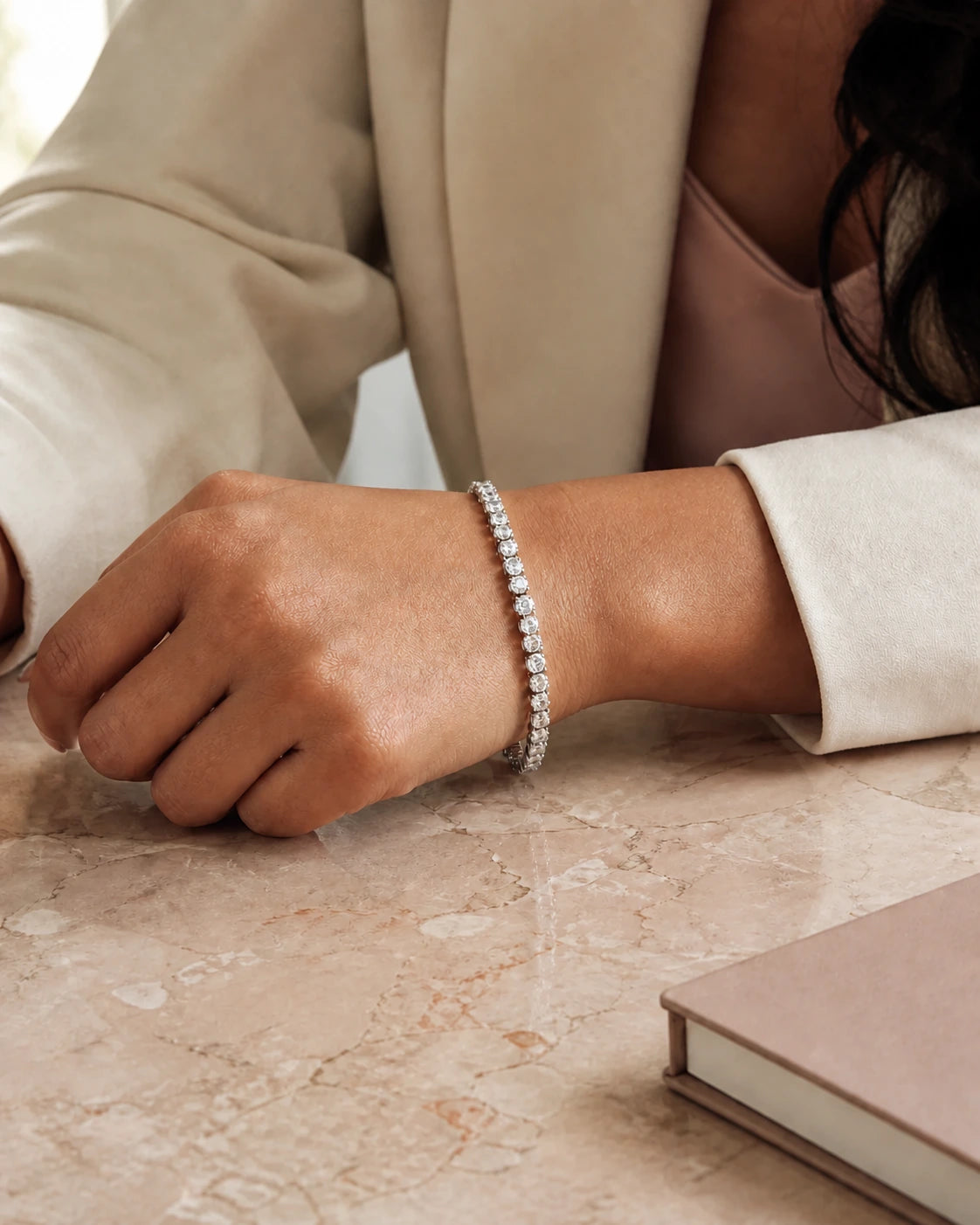 Classic Tennis Bracelet in an ARYAMOND editorial image