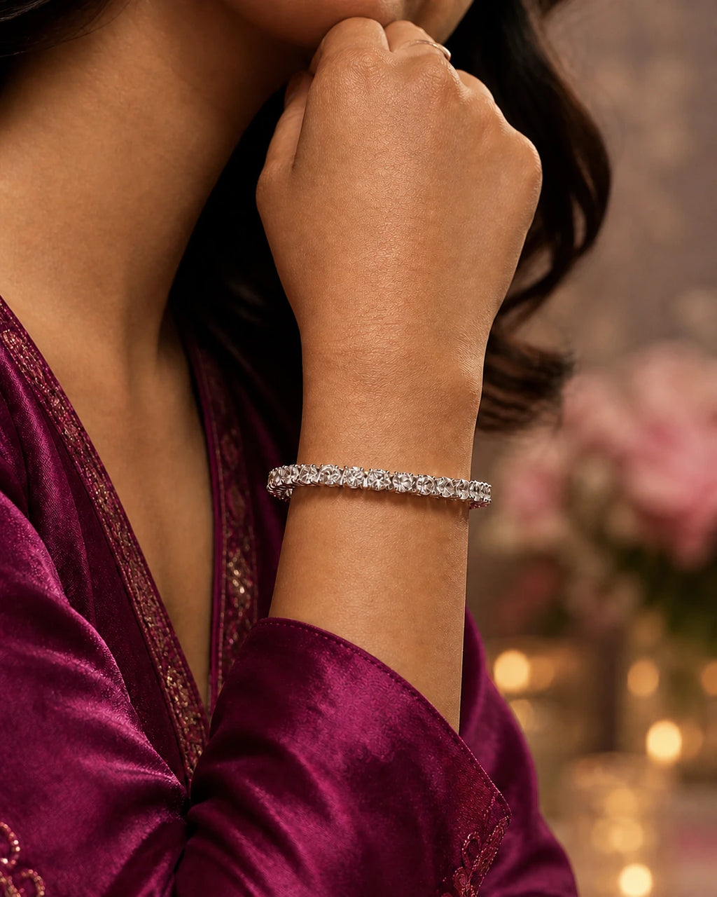 Classic Tennis Bracelet in an ARYAMOND editorial image