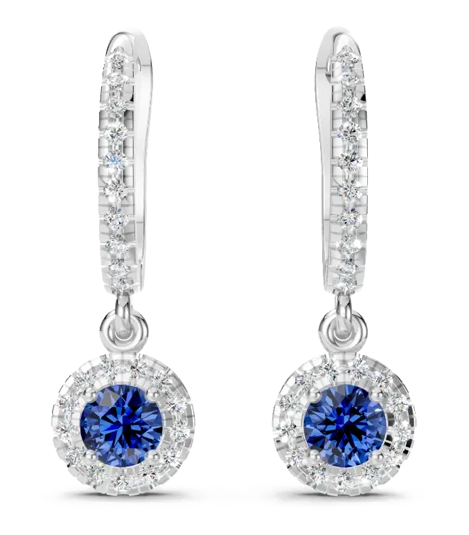 Celeste Drop Earrings, blue stone