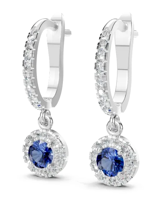 Celeste Drop Earrings, blue stone