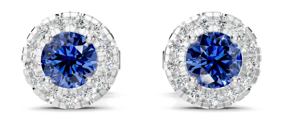Celeste Stud Earrings, blue stone