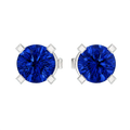 Classic Stud Earrings, blue stone