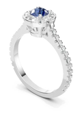 Celeste Halo Ring, blue stone