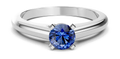 Classic Solitaire Ring, blue stone