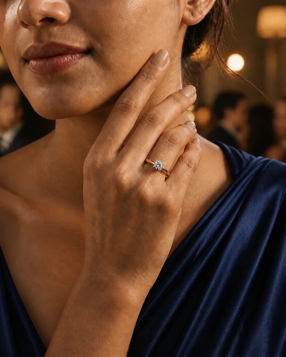 Classic Solitaire Ring in an ARYAMOND editorial image