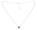 Celeste Halo Pendant, blue stone