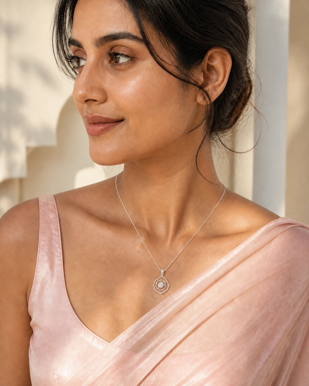Bloom Multi Stone Pendant in an ARYAMOND editorial image
