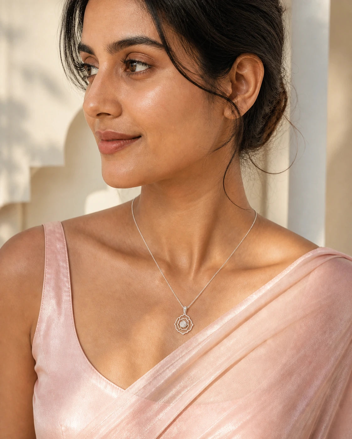 Bloom Multi Stone Pendant in an ARYAMOND editorial image