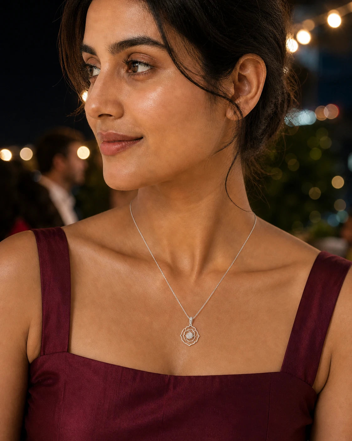 Bloom Multi Stone Pendant in an ARYAMOND editorial image